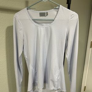 Athleta Women's Small Light Blue Scoop Neck Long Sleeve Athletic Top